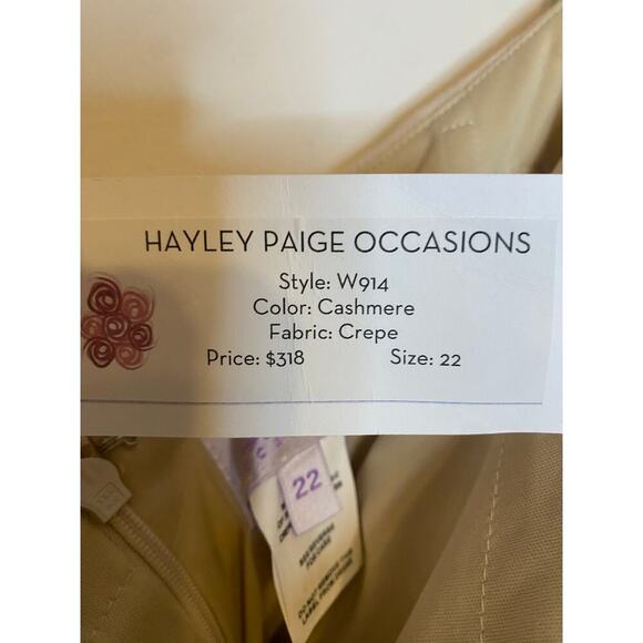 NWT Hailey Paige Occasions Cashmere Off Shoulder Formal Gown Dress Bridesmaid 22 - Picture 5 of 16